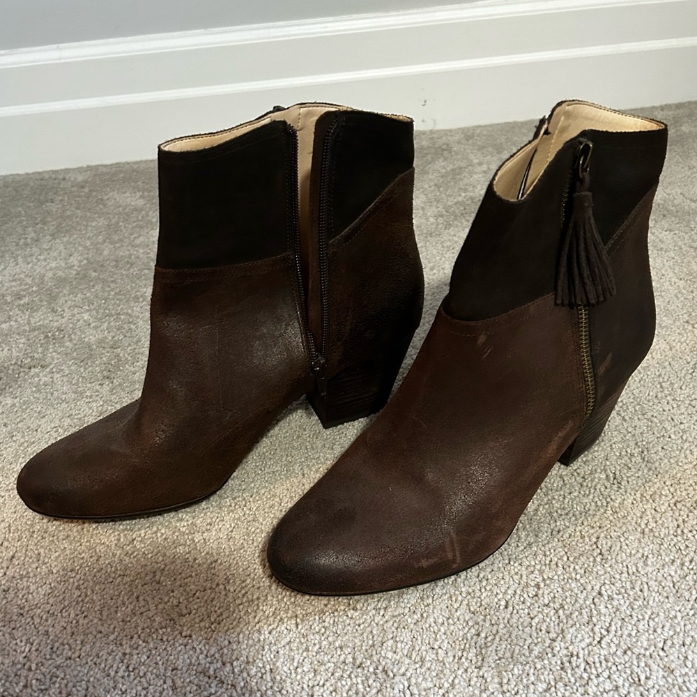 Nine West suede booties size 12